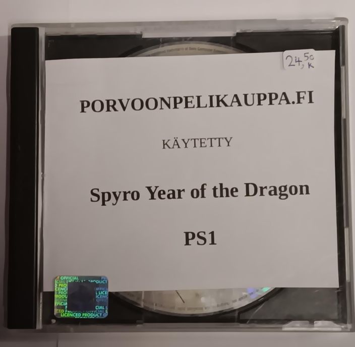 Spyro Year of the Dragon Loose PS1 Kaytetty Pelkka peli, ei alkuperaisia kansipahveja