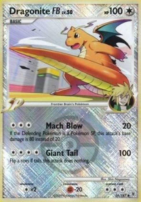Dragonite FB Lv.50 56/147 Platinum Pokeball Reverse Holo PL Kunto: Played