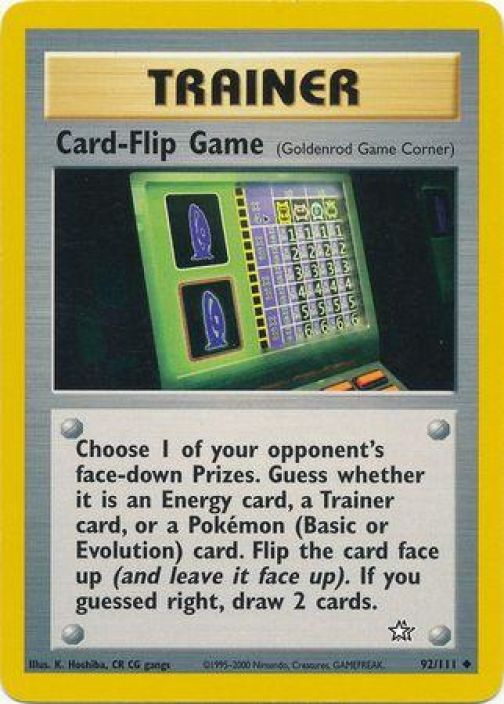 Card-Flip Game Goldenrod Game Corner 92/111 Kunto: Excellent