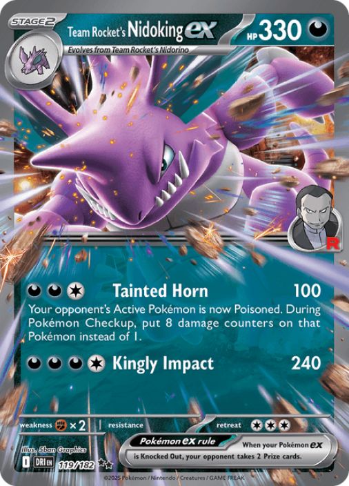Team Rocket's Nidoking ex 119/182 Kunto: NM