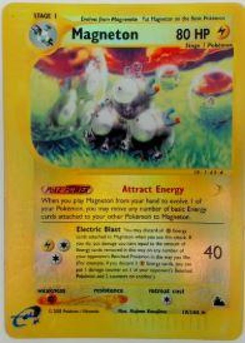 Magneton 19/44 Reverse Holo DMG Kunto: Damaged ( Pienet taitokset alareunassa ja vasen alakulma hieman kulunut auki,