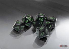 CHESSEX Roolipeli Nopat 7 kpl Opaque  Black/Green