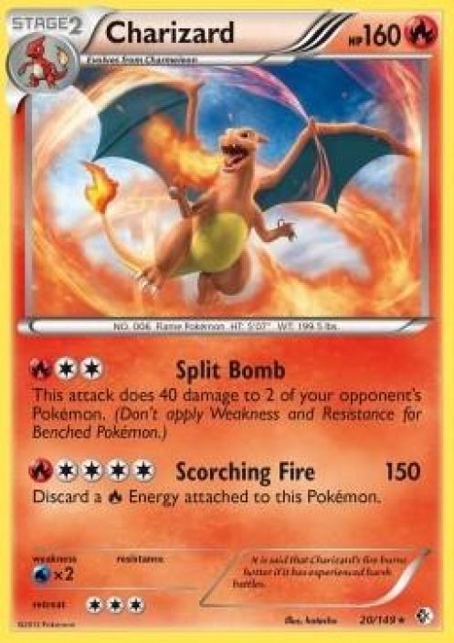 Charizard 20/149 Kunto: DMG (isoja taitoksia takasivussa)