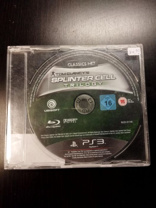 Tom Clancy's Splinter cell trilogy PS3 kaytetty ei alkuperaisia pahveja