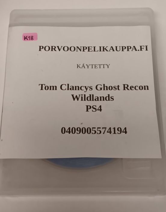 Tom Clancys Ghost Recon Wildlands Loose Kaytetty PS4 Ei alkuperaisia kansipahveja