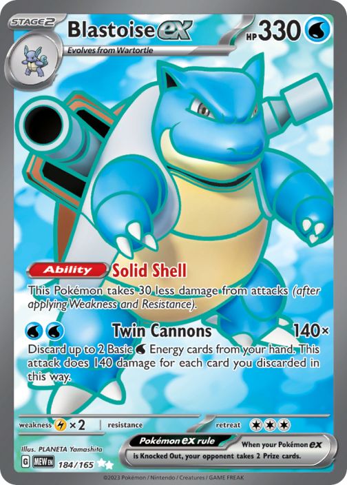 Blastoise EX 184/165 Kunto: Exellent