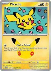 Pikachu 029/128 30th Celebration NM