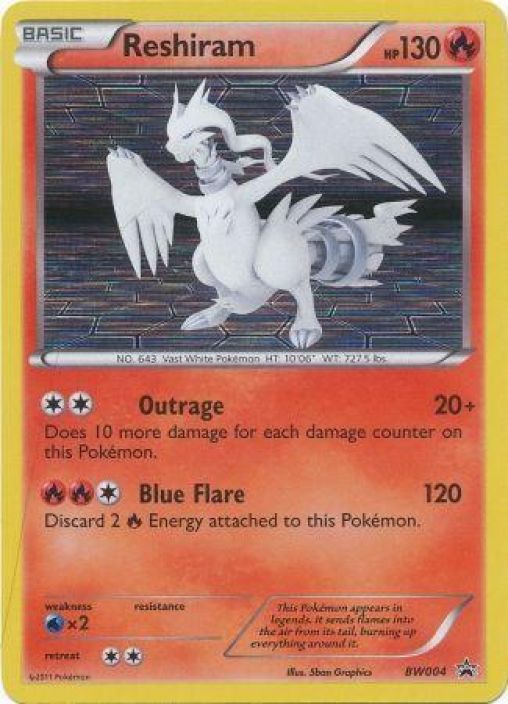 Reshiram BW004 promo Kunto: Light Played