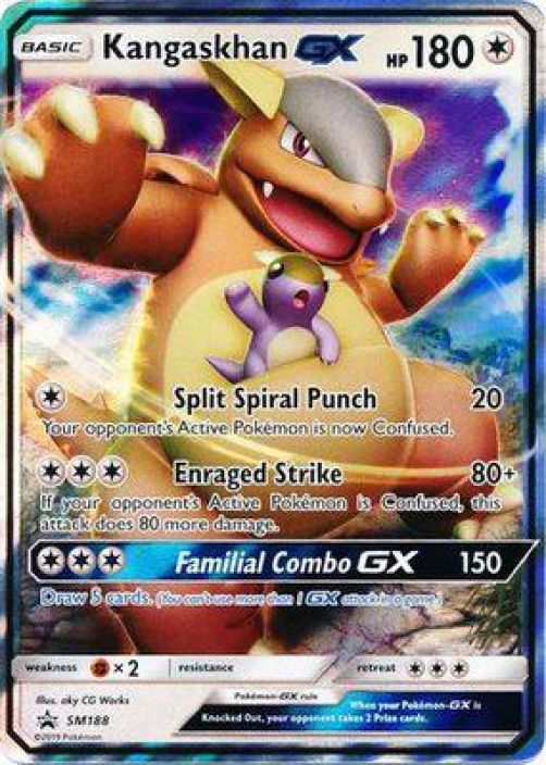 Kangaskhan GX SM188 DMG Kunto: Damaged (Kortin takana alaosassa Painaumaviivoja ja pieni taitos)