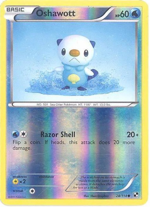 Oshawott 28/114 Kunto: Excellent. Reverse holo