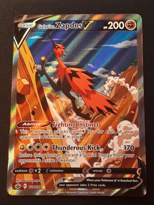 Galarian Zapdos V Full Art 174/198 Kunto: NM/M