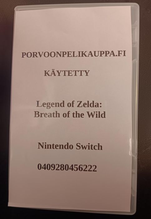 Legend of Zelda Breath of the Wild Loose Kaytetty Switch Ei alkuperaisia kansipahveja