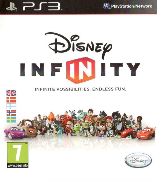 Disney Infinity Infinite Possibilities Endless Fun PS3 kaytetty Sisaltaa Pelin ja Alustan, mukaan ihmeperheen hahmo