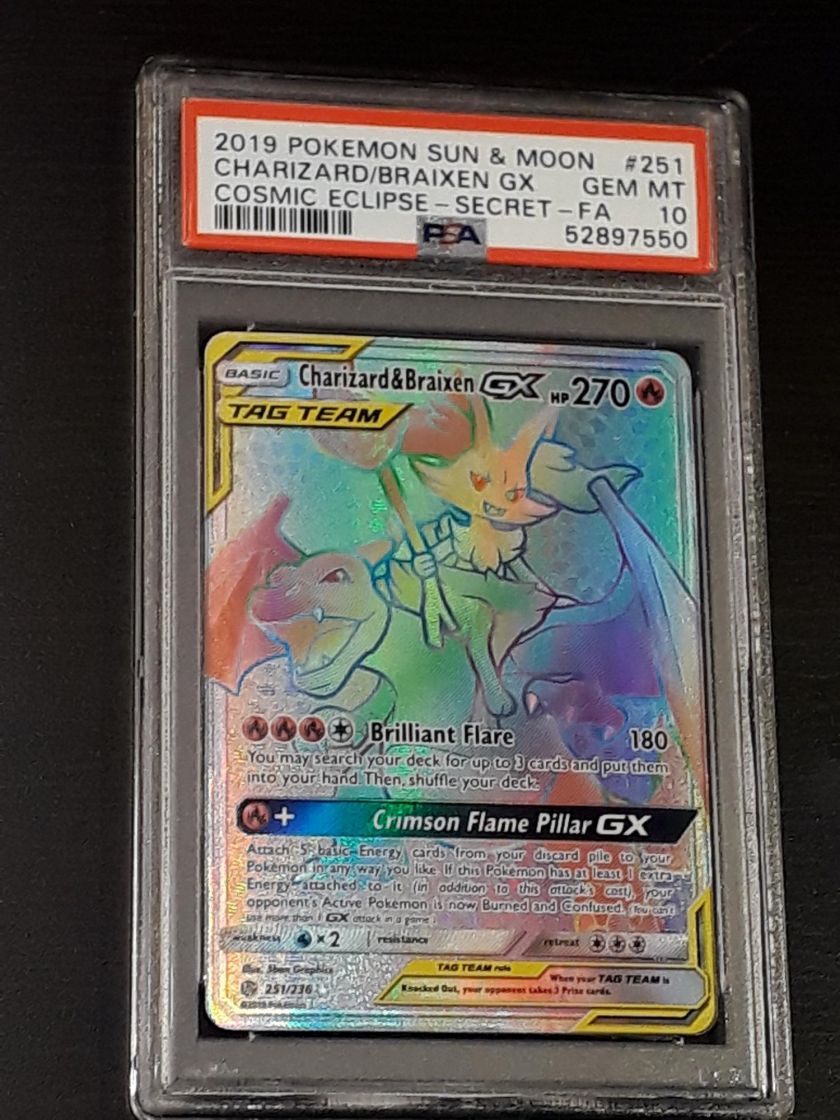 charizard and braixen gx rainbow psa 10