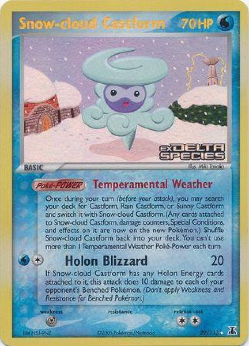 Snow-cloud Castform 29/113 Stamped Kunto: Played