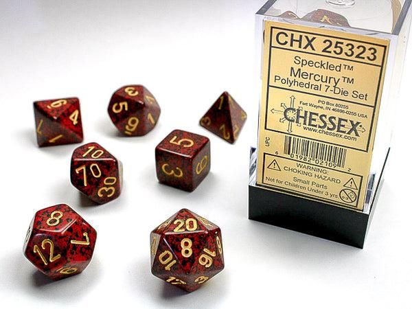 Chessex Spackled Polyhedral 7-Dice Mercury