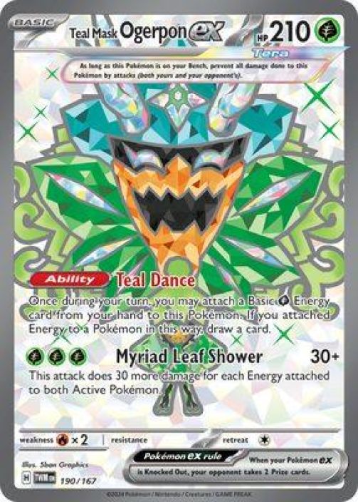 Teal Mask Ogerpon ex 190/167 NM Kunto: Near Mint
