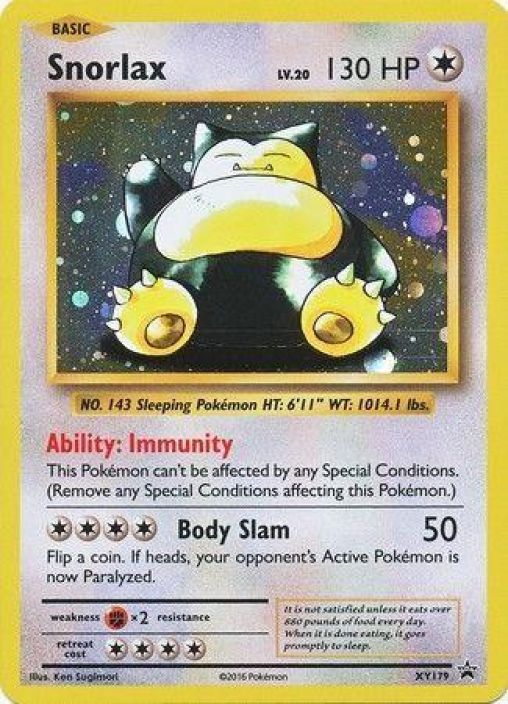 Snorlax XY179 Promo Kunto: Played