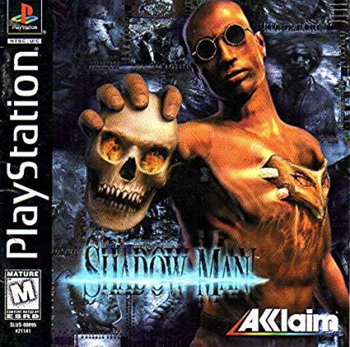 Shadowman PS1 Sisaltaa manuaalin ja kartan mintissa