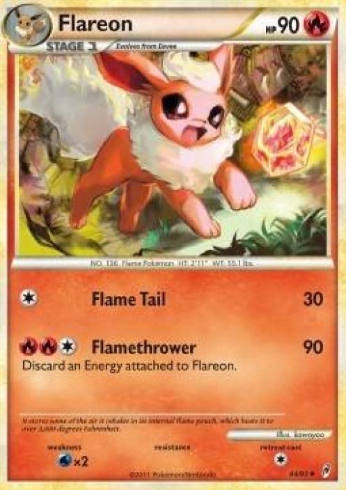 Flareon 44/95 Reverse Holo Kunto: Light Played