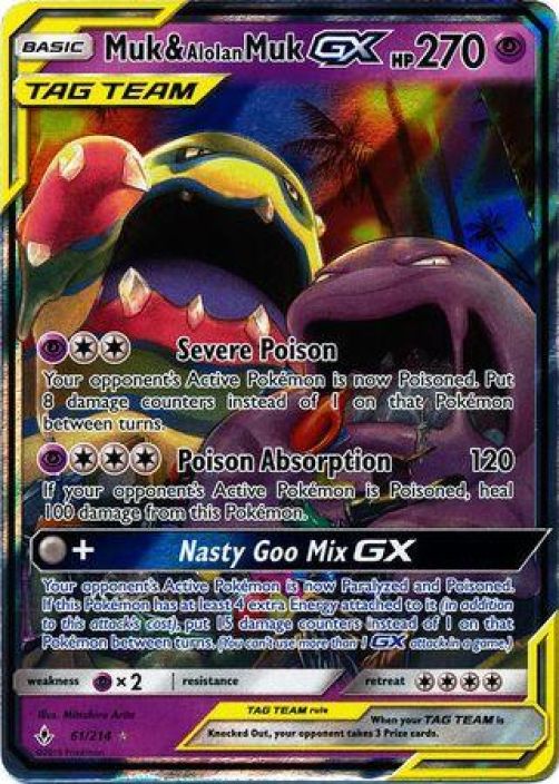 Muk &amp; Alolan Muk GX 61/214 Kunto: Excellent