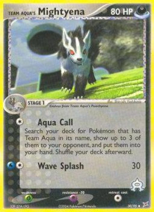 Team Aqua's Mightyena 30/95 Reverse Holo EX
