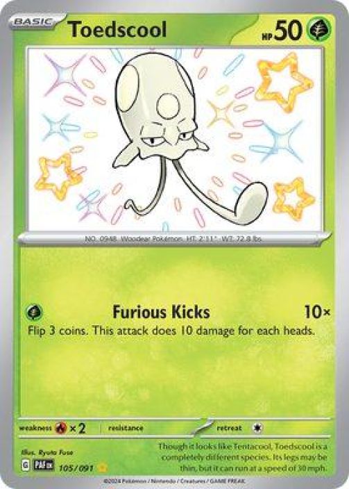 Toedscool 105/091 Holo Shiny Kunto: Good