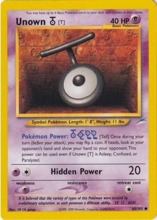 Unown 88/105 Kunto: Excellent