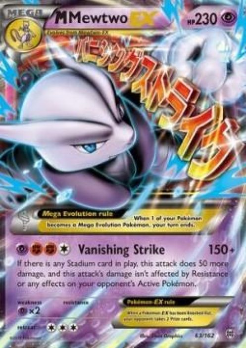 M Mewtwo EX 63/162 Kunto: Played