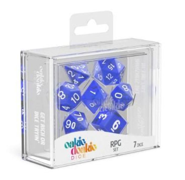 Oakie Dokie 7-Dice RPG Set Translucent Blue