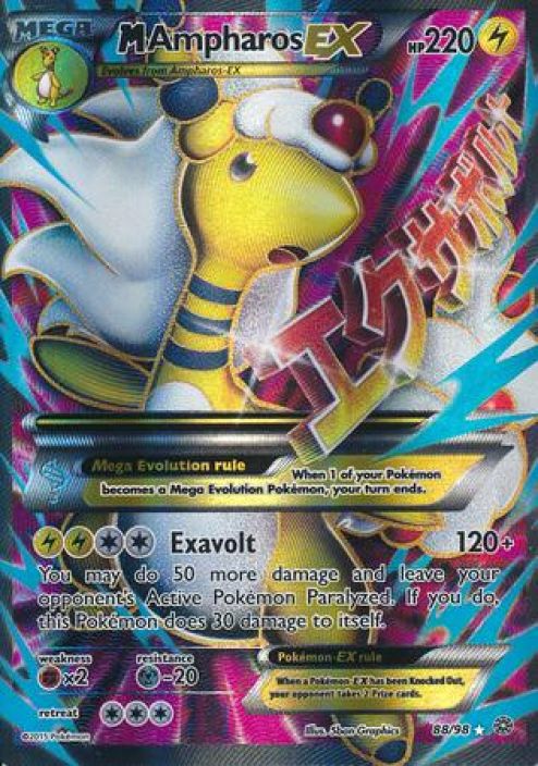 M Ampharos EX 88/98 Full Art Kunto: Played