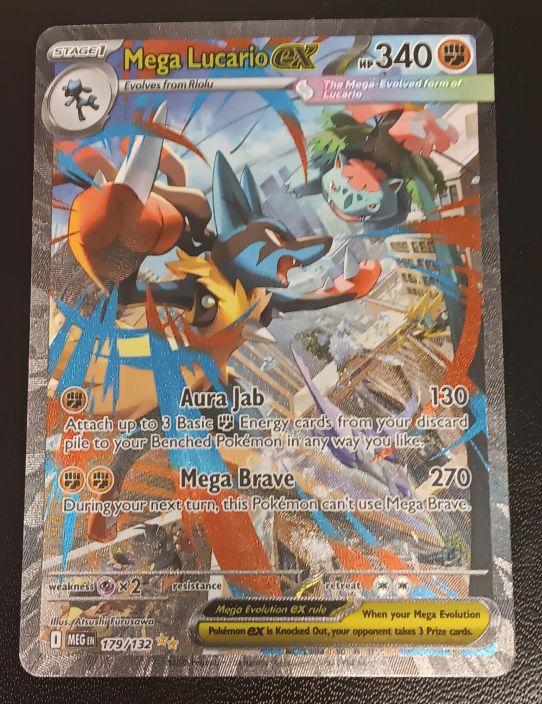 Mega Lucario ex 179/ 132 NM Kunto: Near Mint