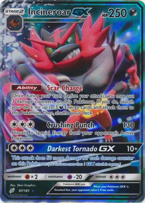 Incineroar GX 97/181 Kunto: Excellent