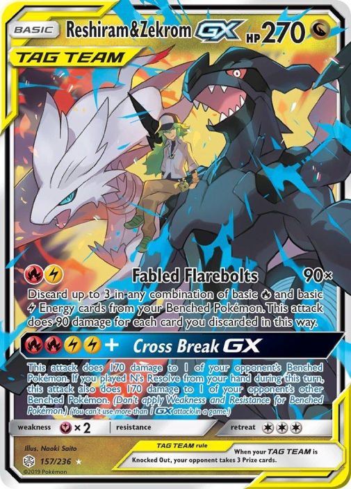 Reshiram &amp; Zekrom GX 157/236 Kunto: NM