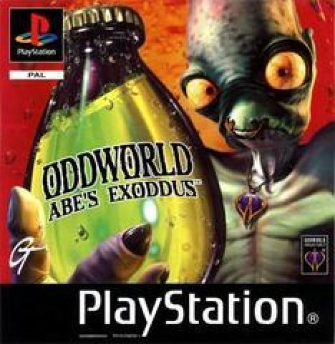 Oddworld Abes Exodus Kaytetty Ei Manuaalia PS1 Hyvassa Kunnossa, sisaltaa manuaali
