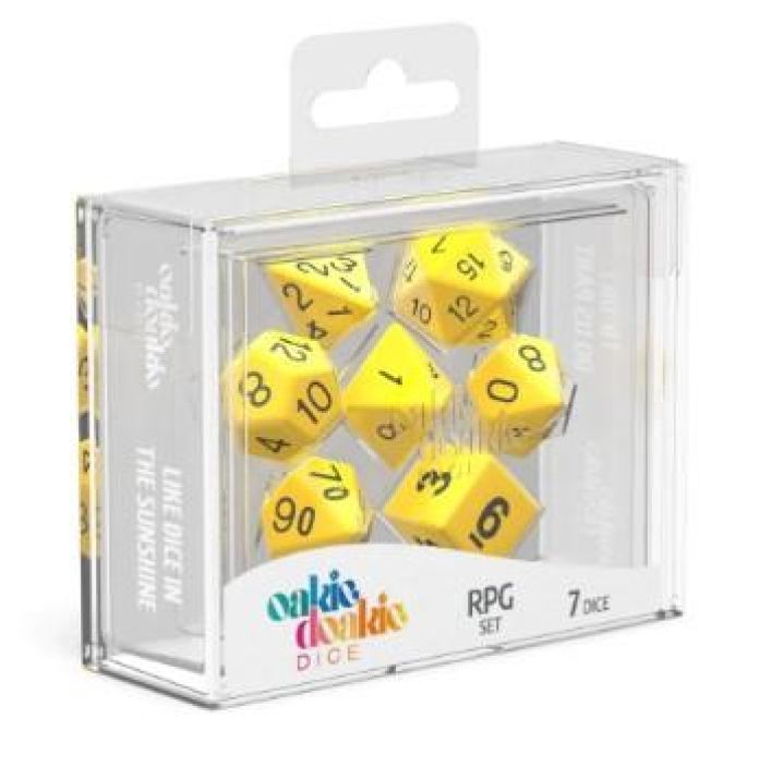 Oakie Dokie 7-Dice RPG Set Solid Yellow