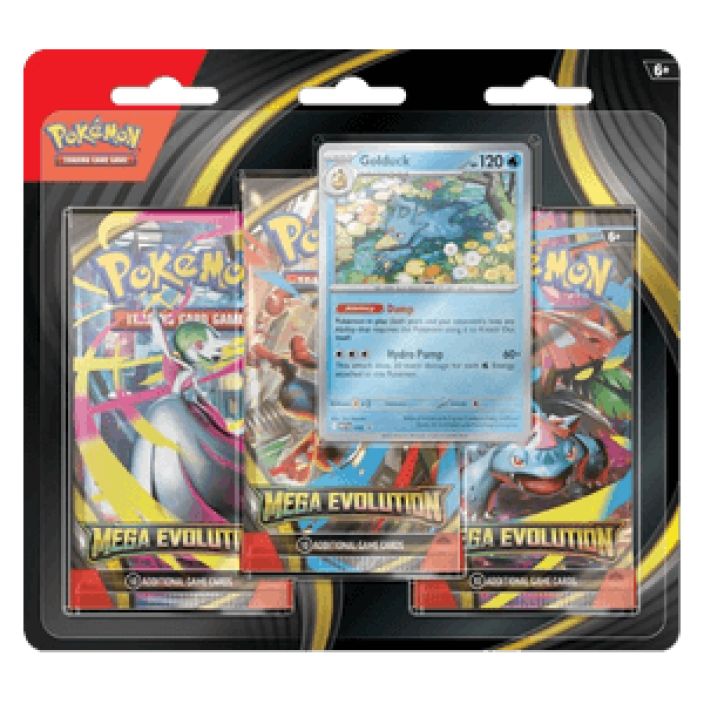 Pokemon Mega Evolution 3-Pack Blister Golduck julkasupaiva: 10 lokakuuta 2025