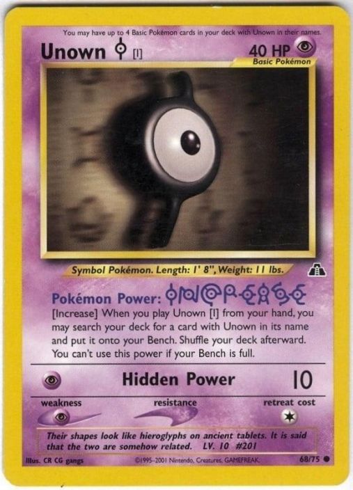 Unown 68/75 Konto: NM 