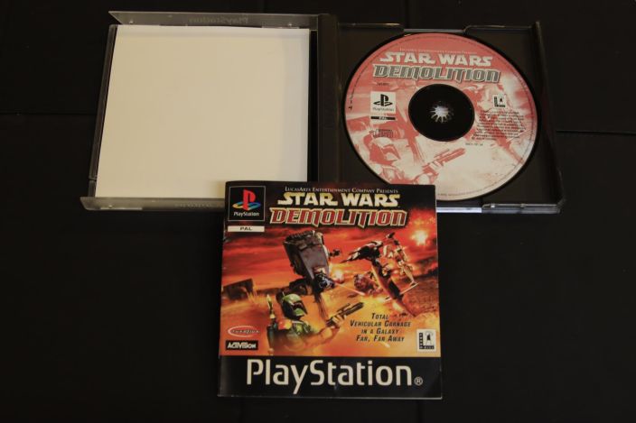 Star Wars Demolition Kaytetty PS1 Ei takapahveja, kanessa halkeamia