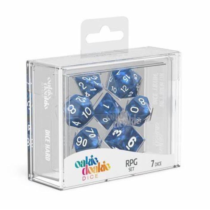 Oakie Dokie 7-Dice RPG Set Marble Blue