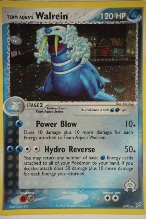 Team Aqua's Walrein 6/95 Holo Kunto: Damaged