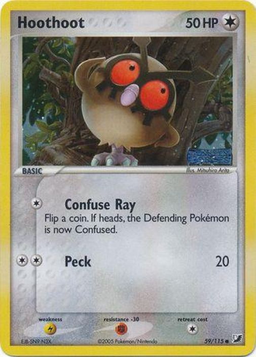 Hoothoot 59/115 Holo Stamped Kunto: Good
