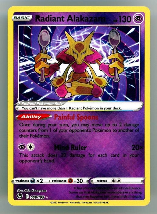 Radiant Alakazam 059/195 Kunto: NM