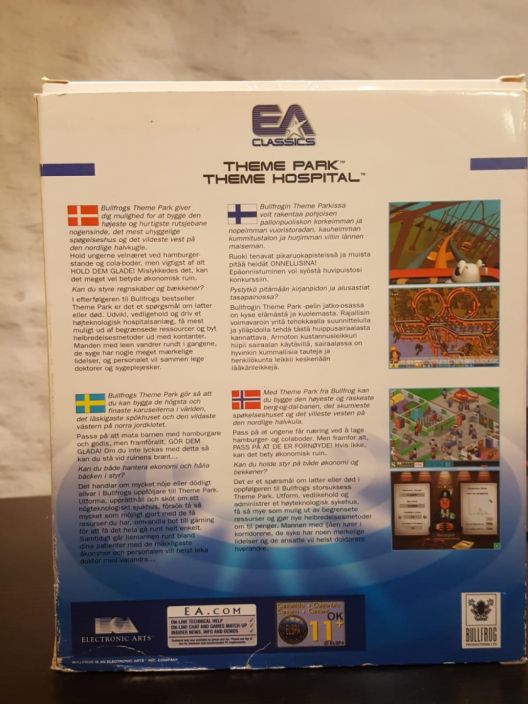 EA Classics Theme Park ja Theme Hospital Kaytetty PC