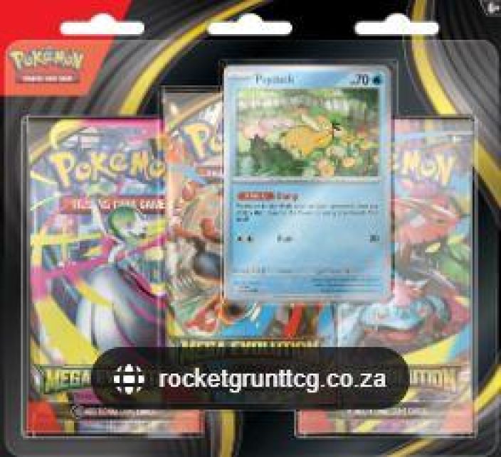 Pokemon Mega Evolution 3-Pack Blister Psyduck julkasupaiva: 10 lokakuuta 2025