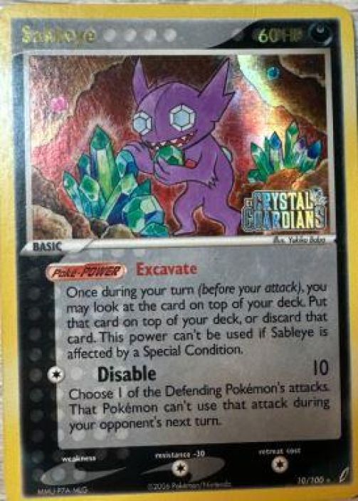 Sableye 10/100 Holo Stamped GD Crystal Guardians Kunto: Good