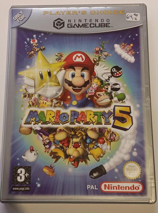 Mario Party 5 (Player's Choice) CIB Manuaali mintissa ja Nintendon mainoslehtinen vuodelta 2004