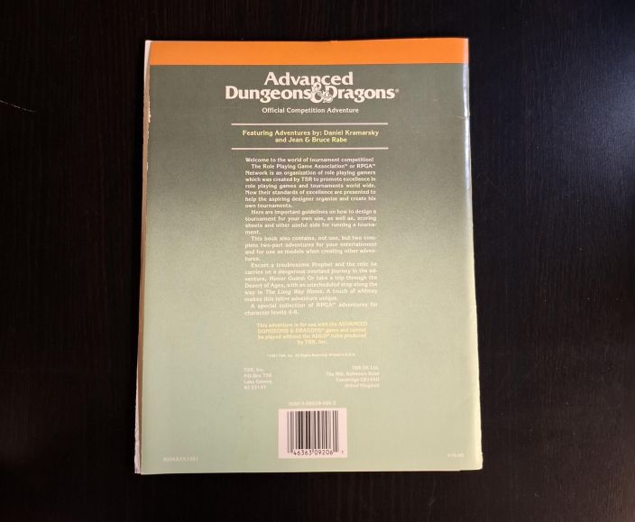 Advanced Dungeons &amp; Dragons The Official RPGA Tournament Handbook tuotekuva 1