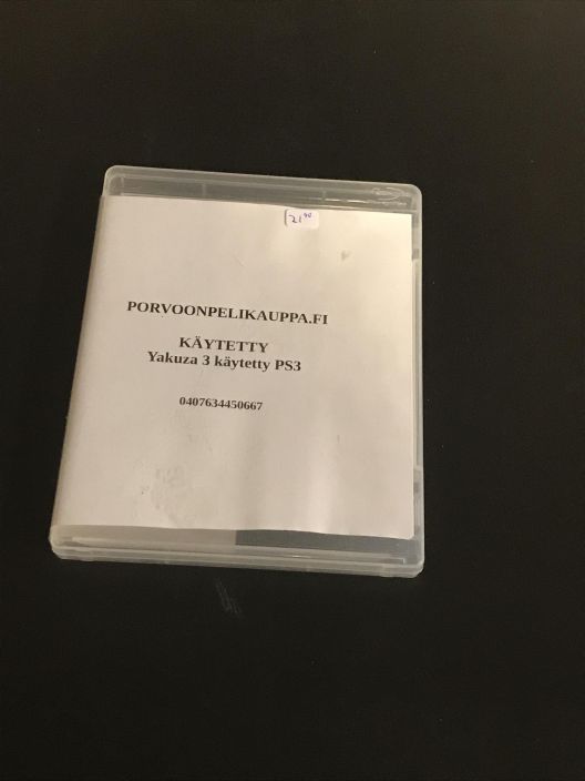 Yakuza 3 kaytetty PS3 Ilman alkuperaisia kansipahveja