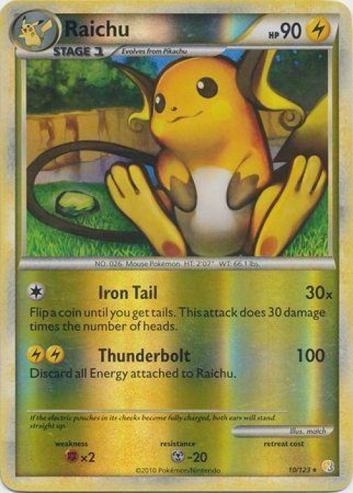 Raichu 10/123 Reverse Holo Kunto: Light Played